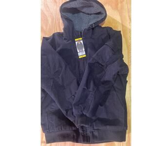 Lee Men Full Zip Canvas & Sherpa Lined Workwear Jacket Black Sz Med- NWT